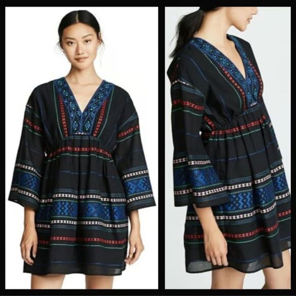 Joie Shada Embroidered Bell Sleeves Mini Dress - Picture 3 of 10